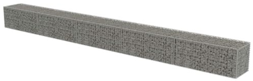 Nqyjm Recinzione in rete da giardino a muro con coperchi, in acciaio zincato, 600 x 50 x 50 cm, cesto di gabbione gabbie per pietre per terrazza esterna prato decorativo