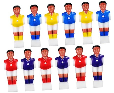 Gogogmee 12 Pezzi Giocatori Calcio Balilla in Plastica Resistente Accessori per Calcio da Tavolo Figure Ergonomiche Set Sostitutivo Adulto