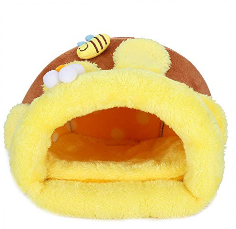 Fafeims Nid de Coton en Velours Diamant Chaud en Forme de Pot de Miel pour Petit Animal Domestique, pour Hamster Cochon Hollandais, Lit d'hiver en Peluche Douce pour Cochons d'Inde, écureuils,