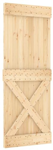 vidaXL Tür NARVIK 80 x 210 cm Massivkiefer (Unbehandelt) Natur