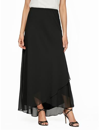 Alex Evenings womens Long Dress (Regular and Plus Sizes) Skirt, Black, Large US