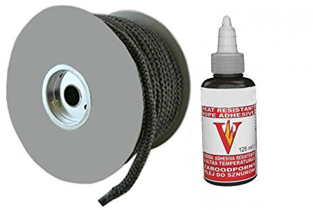 Stove Rope Fire Door Oven Seal Thermal Wood Burner 8mm Black Various Lengths (2mtrs)