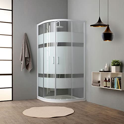 Mampara semicircular para ducha 80 cm cristal serigrafiado | Venere