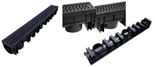 6 x Drainage Channel Polydrain Heelguard (Formally Fernco Heelguard) 1m Lengths Storm Drain Channel Linear 13cm High by 12cm Wide Water Rain Storm Shower Wetroom Garden Driveway