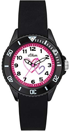 s.Oliver Time Unisex KinderArmbanduhr Analog Quarz Silikon SO-3633-PQ