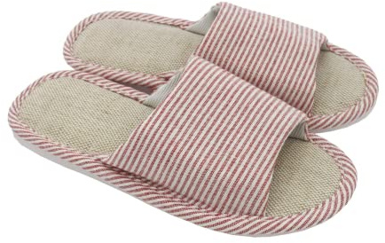 AioTio Femmes et Hommes Cotton Flax Casual Soft Light à Bout Ouvert Pantoufles Maison Confortables Et Respirables Antidérapant pour intérieur et extérieur(40/41 EU,Rouge)