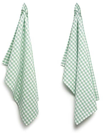 FILU Geschirrhandtücher 4er Pack Mint/Weiß kariert (Farbe und Design wählbar) 45 x 70 cm - hochwertige Küchenhandtücher/Geschirrtücher aus 100% Baumwolle