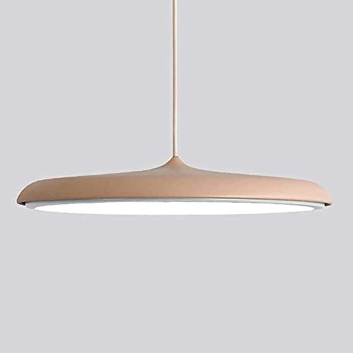 ZHRENXN Candelabro redondo moderno y simple, lámpara colgante LED con atenuación de tres colores, luz colgante empotrada en forma de platillo volante de colores, accesorios de iluminación para restaur