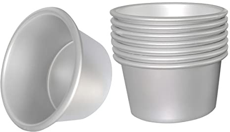 FRIGIIRE Pudding Cups Molds Individual Popover Pan Cupcake Muffin Baking Maker Aluminium 8 Pieces(3.74 x 2 x 2.87 Inch)