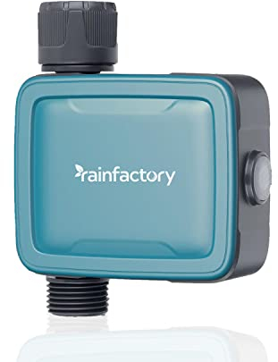 rainfactory Bewässerungscomputer mit App-Steuerung, WiFi-fähig mit Gateway, Bewässerungstimer für Garten, Urlaubsbewässerung, 3 Zyklen/Tag, bis zu 35L/min, 3/4 Anschluss