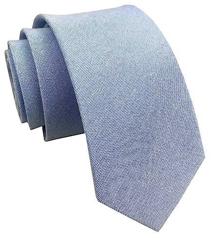 Elfeves Men Light Blue Stylish Traditional Nice Tie Classic Cool Summer Necktie Standard Length