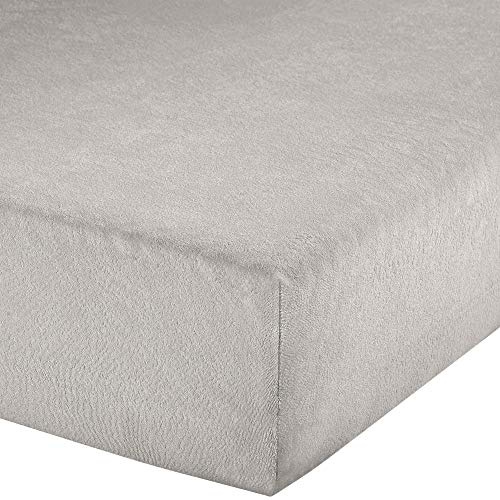 Erwin Müller Spannbettlaken Frottee-Stretch, Spannbetttuch Füssen - pflegeleicht, formstabil, mit Rundumgummi, sehr Gute Passform - Silber Größe 120x200 cm - 130x200 cm