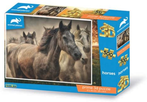 Grandi Giochi Discovery Pferde Puzzle mit 500 Teilen und 3D-PU203000 Effektpaket, PU203000