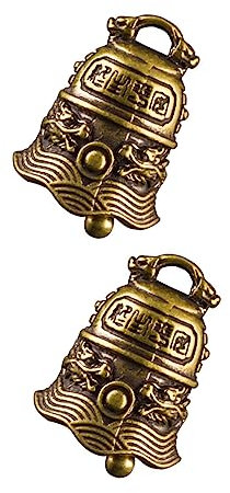 Warmhm 2stücke Vintage Messing Glocken Statues Feng Shui Ornament Handgefertigte Glocken Für Retro Dekoration Schlüsselanhänger Für Besondere Anlässe Robust Und Langlebig