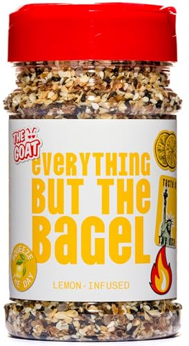 The GOAT Zitronen-Alles-außer-Bagel Gewürzmischung Riesenpackung 180g Streuer - Vielseitiges Topping-Gewürz für Fleisch & Gemüse mit knusprigen Sesam- und Mohnsamen, Gourmet Artisan UK-Herstellung