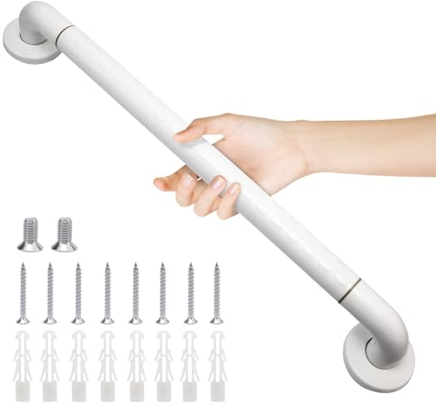 Barres d'appui Salle de Bain Avec Poignée Antidérapante et Cercles de Sécurité Lumineux,WC,Douche,Porte-serviettes,Aide-escalier Seniors et Enfants 60cm