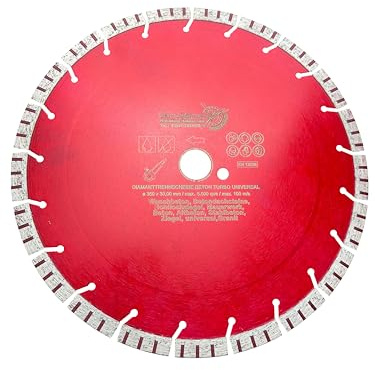 EDW Profi Diamanttrennscheibe Beton 350 mm x 30,0 mm Segmenthöhe 15 mm TURBO SUPERCUT universelle Diamant Trennscheibe für Beton Stahlbeton Granit Mauerwerk