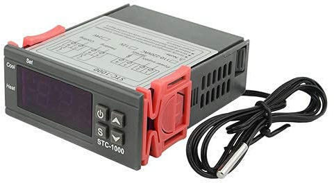 BGTXINGI STC-1000 DC 110V-220V 10A Mikrocomputer Digital Display Temperaturregler Thermostat Kontrollschalter 2 Relais Ausgang und NTC 10K Thermistor Sensoren Digital Temperatur Sonde