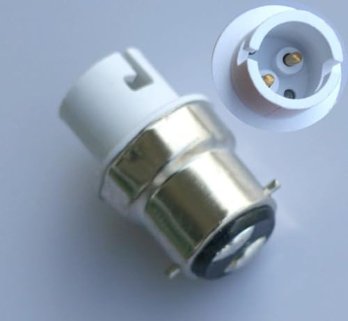 Rosojodg 2Pcs Silver B22 to B15 / BA15D / B15D Halogen or LED Bulb Adapter Lamp Socket Light Bulbs
