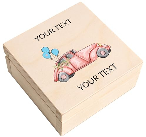 Creative Deco Hochzeitsgeschenke Personalisiert für Brautpaar | Geschenk | zur Hochzeit | Erinnerungsbox Hochzeit | Geschenkkiste | Holzkiste mit Deckel | Hochzeitsgeschenk Personalisierte Farbdruck