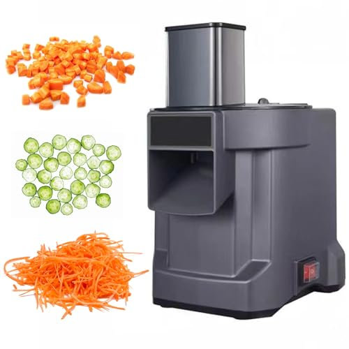 Cortadora De Verduras Eléctrica, Cortadora De Frutas Y Verduras Comercial, 3 Métodos De Corte (rebanadas/trituraciones/Bloques), Espesor Ajustable, Cortadora De Verduras Eléctrica Multifuncional