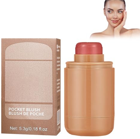 Palillo de rubor en crema, para colorete facial, para colorete, maquillaje sedoso, para dar forma a las mejillas, colorete crema para mejillas, ojos, labios ligero (C)