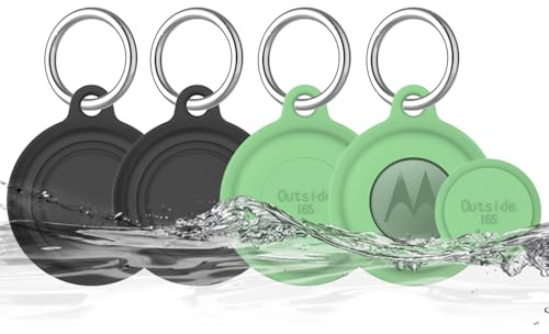 4 Pack for Moto Tag Holder, Waterproof Silicone Cover Compatible with Motorola Moto Tag, Soft Full Body Protective Case for MotoTag Tracker, Fits Finder Keys/Kids/Luggage/Backpacks/Pet