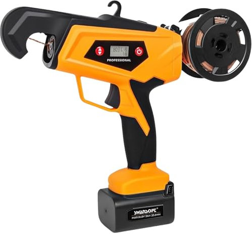 Bricomed | Atador De Batería R90MTS | Atadora De Plantas| Maquina De Encintar, Atadora Profesional para Viñedos| Ligera Y Sin Cables | Pantalla con Nivel De Carga Y Número De Atados