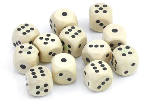 12 Stück Natur Holz Spielwürfel,16mm Spielmaterial Zubehör Würfel,Holzwürfel,Massive Holzwürfel,Würfelspiele Unterricht,Hölzerne Dice,Tabletop-Gaming-Zubehör