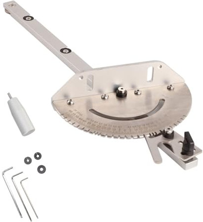 Goniometro per da tavolo in alluminio ad alta precisione, resistente all'usura, per uso professionale nella lavorazione del legno, dimensioni 45 x 5,5 x 17,8 cm
