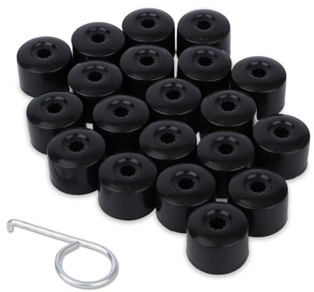 lasuroa 20stk Radmutternabdeckungen, 17 mm Radmutternkappen mit Demontagewerkzeug Auto-Außenzubehör für 1k0601173 VW Jetta Beetle Passat GTI CC