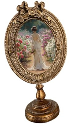 Cornice portafoto ovale in rilievo con staffa, versatile, realizzata a mano