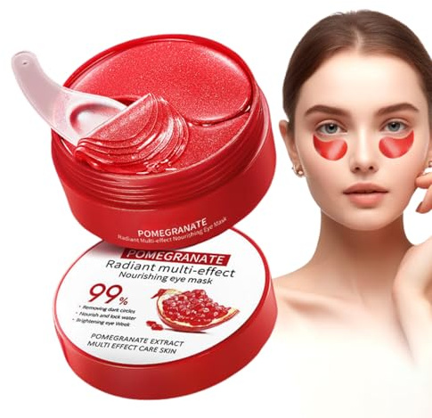 Augenpads,Augenpads Gegen Augenringe,Anti Aging Augenmaske,60 Pcs Granatapfel Eye Pads,under eye brightener,Mindern Falten und Schwellungen,Müde Augen,Augenringe Entfernen,Falten,Tränensäcke,Puffiness