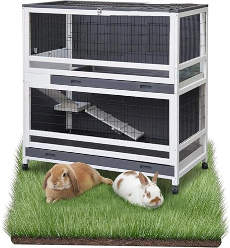 Cage Clapier Enclos pour Lapins avec roulettes 115 x 60 x 118 cm.Modele Oscar