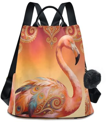 Loancwa Flamingo mönster vandringsryggsäck 17 l konvertibel ryggsäck handväska för dagliga shoppare resor