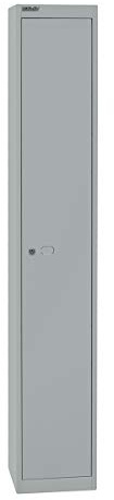 BISLEY Garderobenschrank Office, 1 Abteil, 1 Fach, T 305 mm, Metall, 355 Silber, 30.5 x 30.5 x 180.2 cm