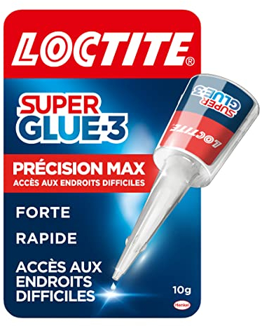 LOCTITE Colles Cyanoacrylates SUPERGLUE-3 Précision Max Bouteille 10g Blister 12uc