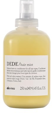 Davines DEDE Hair Mist, Lightweight Leave-In Milk Conditioner for All Hair Types - Frequent Use Spray to Detangle, Moisturize, and Remineralize with Red Celery Extract, Weightless, 8.45 Fl Oz