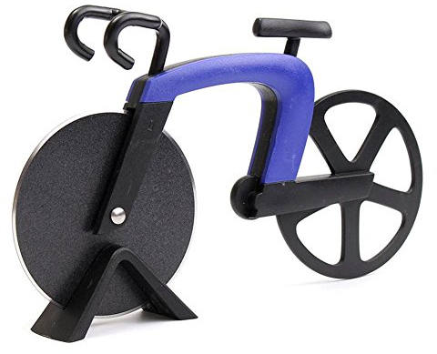 SUOSI Bicicletta Pizza Cutter Doppio in Acciaio Inox Bike Pizza taglierina di Rotella con Rivestimento Antiaderente Serveware Rotelle tagliapizza (Viola)