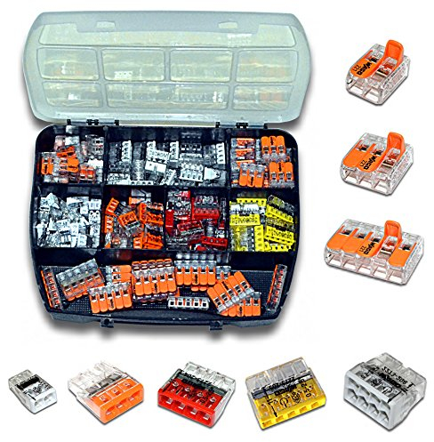 WAGO Klemme (150 Stück) Set Sortiment 221-412 | 221-413 | 221-415 | 2273-202 | 2273-203 | 2273-204 | 2273-205 | 2273-208 | Verbindungsklemme | inkl. praktischem Sortimentskasten