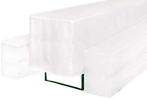 Mc-Stoff Biertischhussen 70 cm Weiss MATT Bierzeltgarnitur Premium 3er Set Biertischgarnitur Festzeltgarnitur
