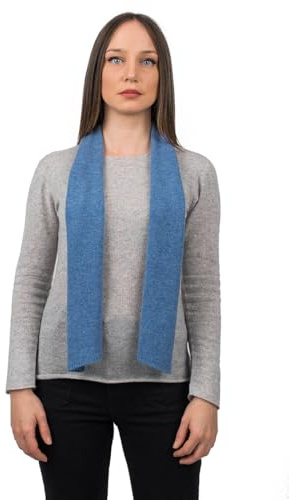 Dalle Piane Cashmere Damen Mini Schal 100% Kaschmir | Halstuch für Büro, Abend und Reisen, 150x17 cm, vier Jahreszeiten, Geschenk für Sie, Made in Italy
