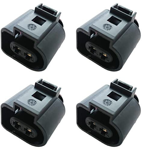 KFZ Ersatz Stecker 1J0973722 (4 x Female) 2-pin 1J0 973 722 Motor Sonnenblende Waschwasserpumpe Druckwandler Ladedruckregler Druckregler Scheinwerfer kompatibel mit VAG VW Skoda Seat