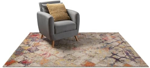 benuta Nest Vintage Teppich Casa - Beige/Mehrfarbig 240x340 cm - Teppich für Wohnzimmer, Schlafzimmer und Flur - Pflegeleicht - Fußbodenheizung Geeignet
