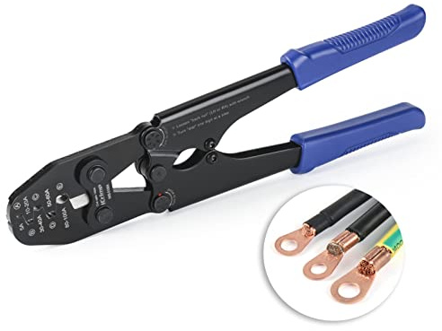 iCrimp Battery Cable Lug Crimping Tool for Open Barrel Lug,Lead-Free OEM Battery Terminals,B Type Crimper for AWG 13-3