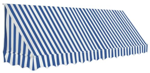 vidaXL Markise Blau Weiß 350x120 cm Balkonmarkise Sonnenschutz Garten Balkon