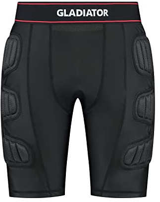 Gladiator Sports Torwarthose - Schutzhose kurz - Gepolstert an der Hüfte - Fußballhosen, Handballhose, Sporthose - Schwarz