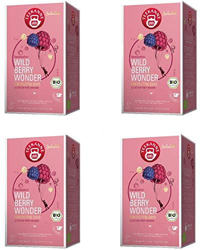 Teekanne Selected Wild Berry Biotee mit Cup Pyramidenbeutel 60g / 4er Pack