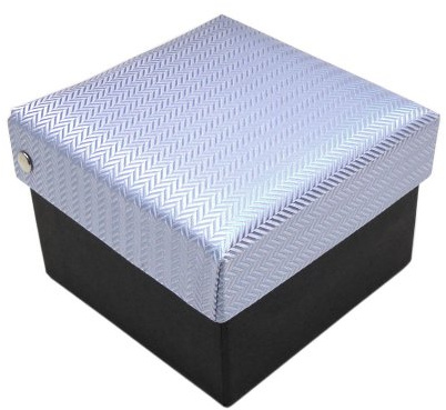 TigerTie Designer Krawattenbox in hellblau silber gestreift