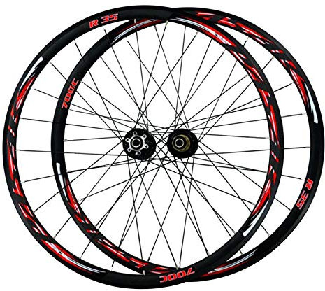 SJHFG 29in Vorderrad,Offroad-Scheibenbremse/V-Bremse Doppelwandige MTB-Felge Laufrad Hinterrad 7/8/9/10/11 Geschwindigkeitsschwungrad (Color : Black hub, Size : 700C)